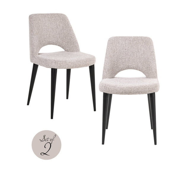 Dining chair Tabitha natural fancy fire retardant (Set of 2) - Canwell Interiors Limited - Richmond