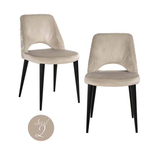 Dining chair Tabitha trendy nature fire retardant (Set of 2) - Canwell Interiors Limited - Richmond