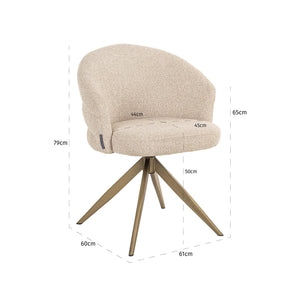 Dining chair Zendaya biscotti swivel fire retardant - Canwell Interiors Limited - Richmond