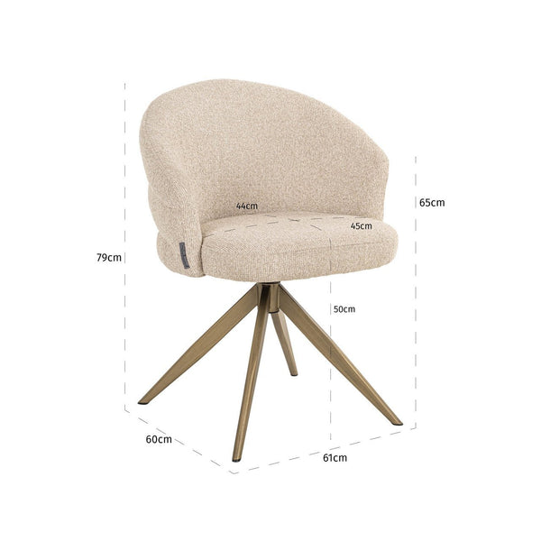 Dining chair Zendaya biscotti swivel fire retardant - Canwell Interiors Limited - Richmond