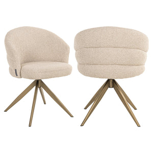 Dining chair Zendaya biscotti swivel fire retardant - Canwell Interiors Limited - Richmond