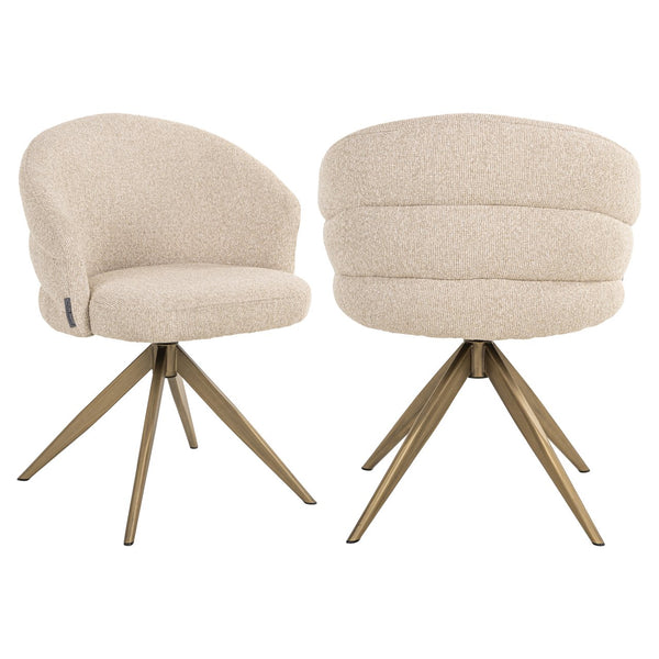 Dining chair Zendaya biscotti swivel fire retardant - Canwell Interiors Limited - Richmond
