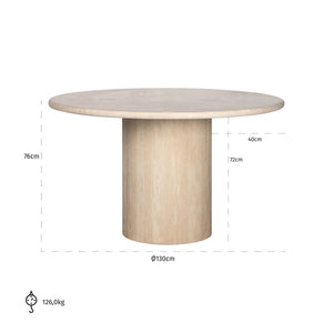 Dining table Alexander Jones beige 130Ø (Renaissance) - Canwell Interiors Limited - Richmond