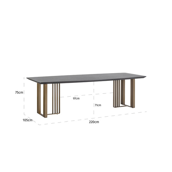 Dining table Alexander Jones charcoal 220 (Maverick) - Canwell Interiors Limited - Richmond