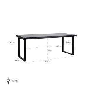 Dining Table Beaumont 230 (black) - Canwell Interiors Limited - Richmond