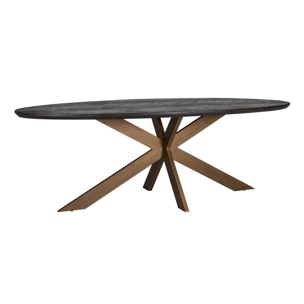Dining table Blackbone Brass black rustic oval 260 - Canwell Interiors Limited - Richmond