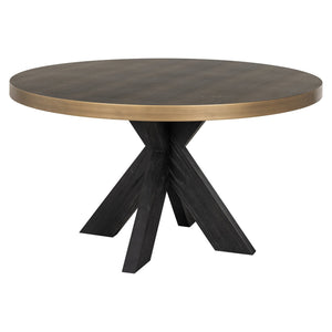 Dining table Bloomville brass shagreen incl. glass top - Canwell Interiors Limited - Richmond