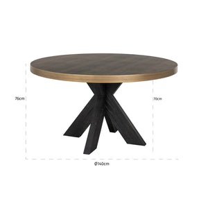 Dining table Bloomville brass shagreen incl. glass top - Canwell Interiors Limited - Richmond