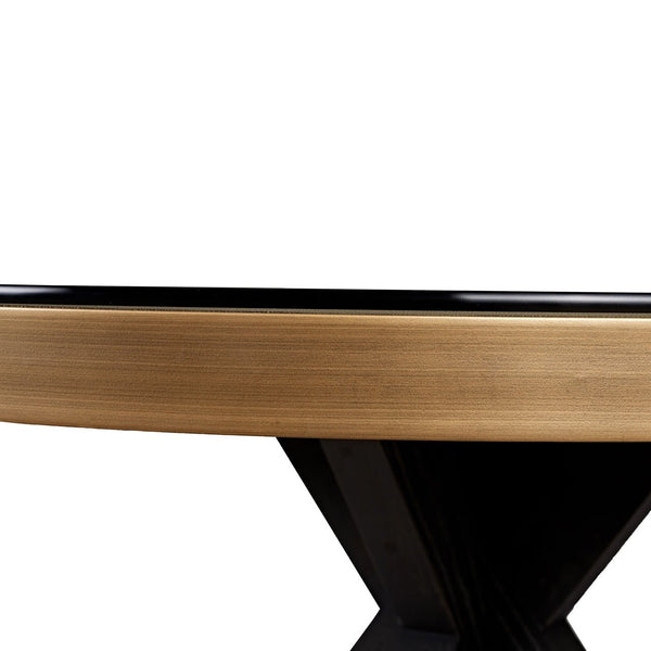 Dining table Bloomville brass shagreen incl. glass top - Canwell Interiors Limited - Richmond