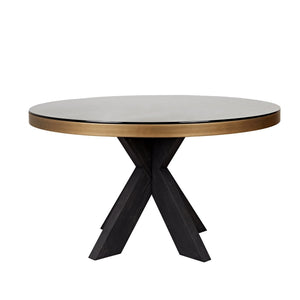Dining table Bloomville brass shagreen incl. glass top - Canwell Interiors Limited - Richmond