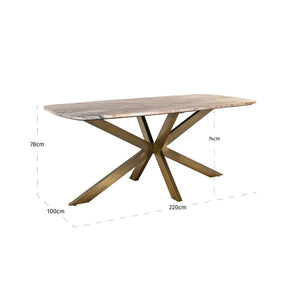 Dining Table Bottega Blush Beige Danish Oval 220 - XShowhome Limited - Richmond