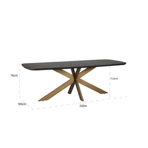 Dining table Cambon dark coffee danish oval 230 - Canwell Interiors Limited - Richmond