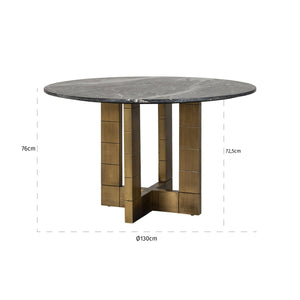 Dining Table Collada 130Ø (black/gold) - Canwell Interiors Limited - Richmond