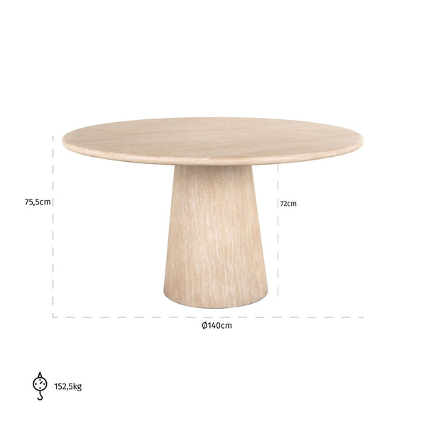 Dining table Fictus beige 140Ø - Canwell Interiors Limited - Richmond