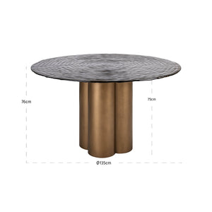 Dining Table Glastonburry Gold Antique 135Ø - XShowhome Limited - Richmond