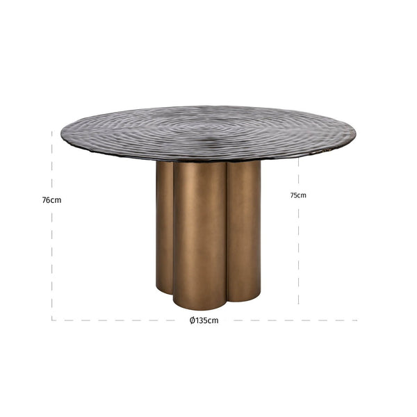 Dining Table Glastonburry Gold Antique 135Ø - XShowhome Limited - Richmond
