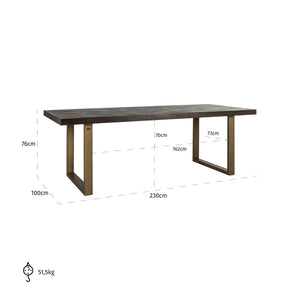 Dining table Luxor brown diamond 230 - Canwell Interiors Limited - Richmond