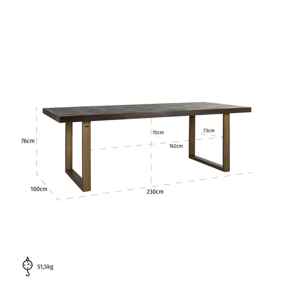 Dining table Luxor brown diamond 230 - Canwell Interiors Limited - Richmond