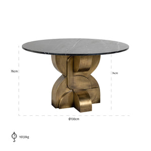 Dining table Maddox black/gold 130Ø - Canwell Interiors Limited - Richmond