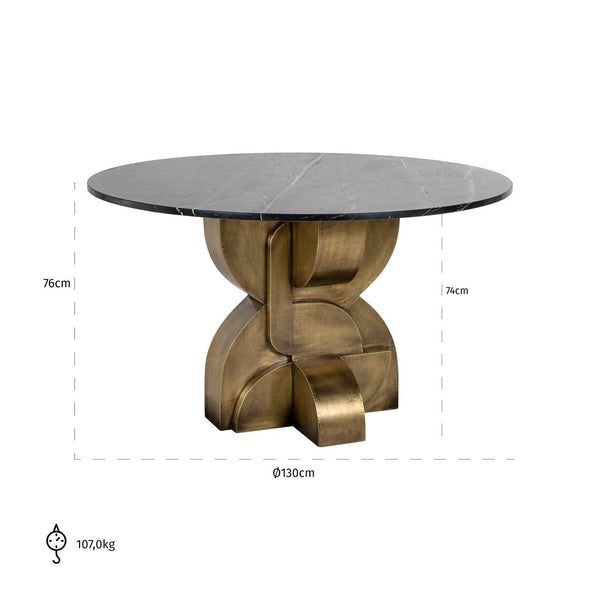 Dining table Maddox black/gold 130Ø - Canwell Interiors Limited - Richmond