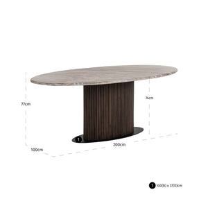 Dining table Rashford Blush beige oval 200 - Canwell Interiors Limited - Richmond