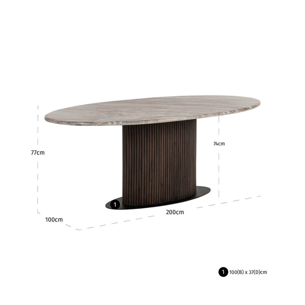 Dining table Rashford Blush beige oval 200 - Canwell Interiors Limited - Richmond