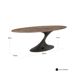 Dining table Russo brown oval 235 - ID15420510634314 - Canwell Interiors Limited - Richmond