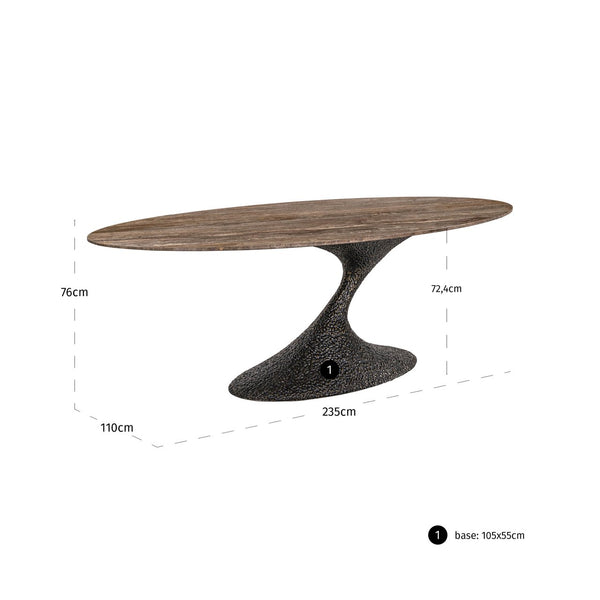 Dining table Russo brown oval 235 - ID15420510634314 - Canwell Interiors Limited - Richmond