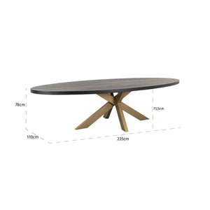 Dining Table Watson 235 Incl. Spider Leg Gold (black) - Canwell Interiors Limited - Richmond