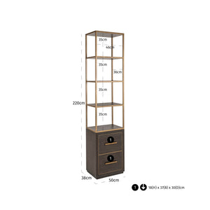 Display cabinet Carter brown small 2 - drawers - Canwell Interiors Limited - Richmond