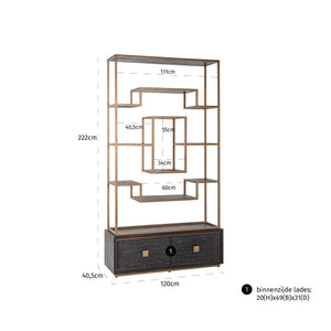 Display cabinet Hunter black rustic - Canwell Interiors Limited - Richmond