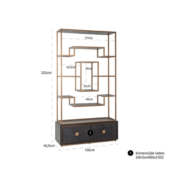 Display cabinet Hunter black rustic - Canwell Interiors Limited - Richmond