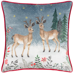 Ditsy Festive Reindeer 45x45 Feather Filled Cushion Multi - Canwell Interiors Limited - Riva