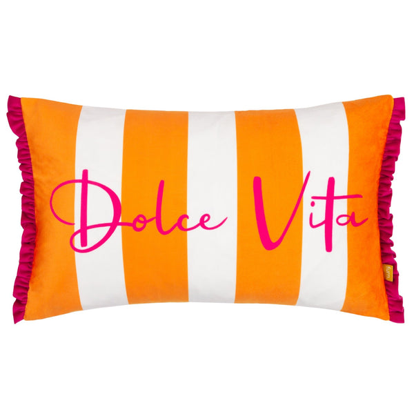 Dolce Vita 30x50 Feather Filled Cushion Orange & Pink - Canwell Interiors Limited - Riva