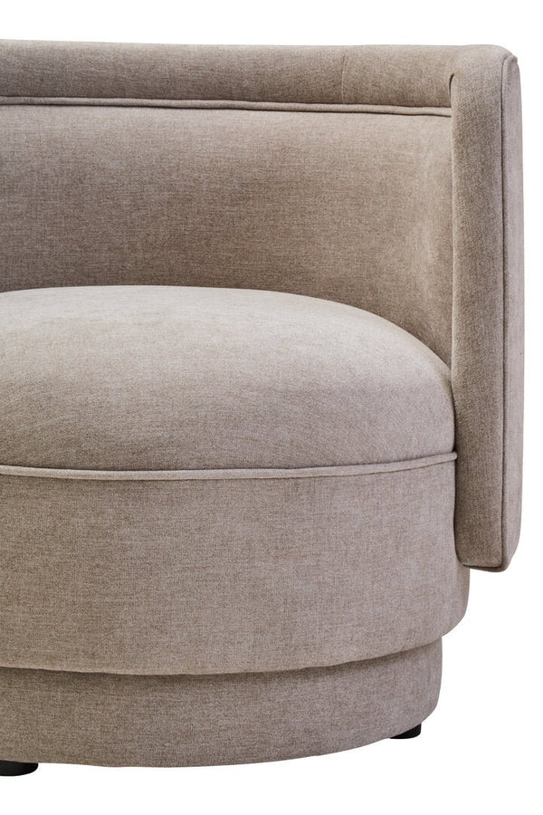 Drake Taupe Chenille Curved Chair - Canwell Interiors Limited - Xshowhome