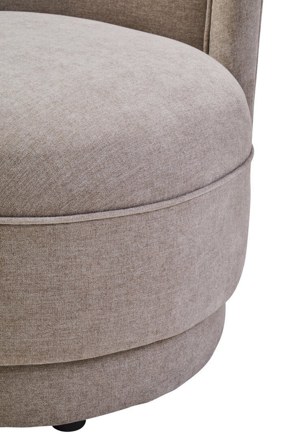 Drake Taupe Chenille Curved Chair - Canwell Interiors Limited - Xshowhome