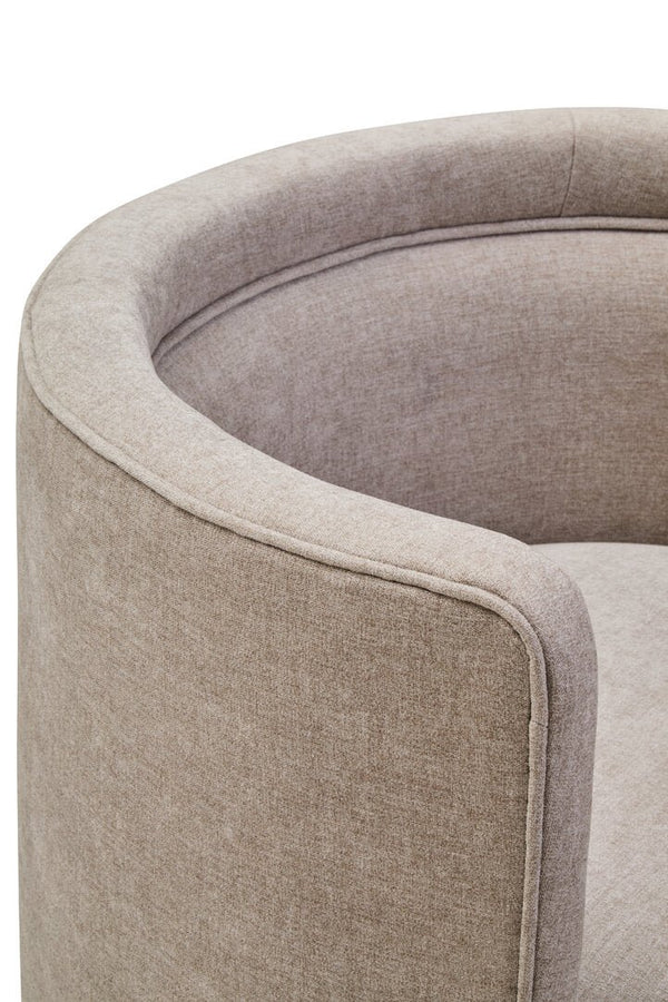 Drake Taupe Chenille Curved Chair - Canwell Interiors Limited - Xshowhome