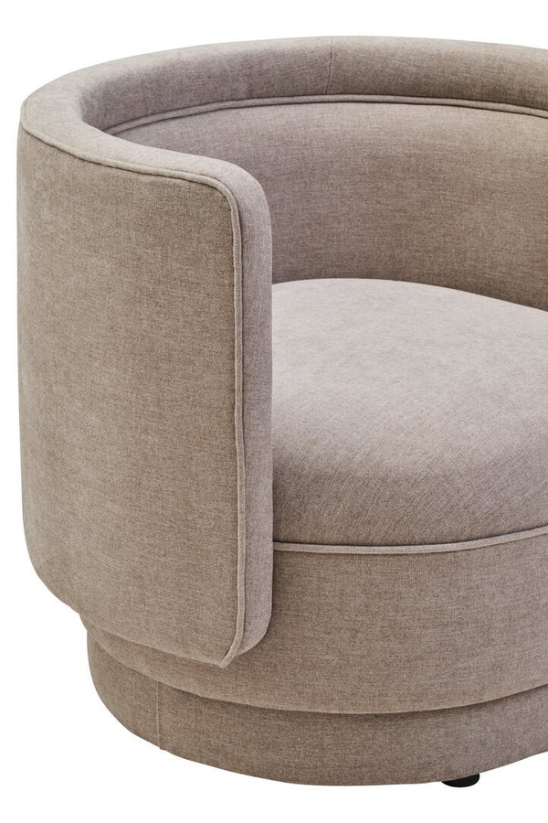 Drake Taupe Chenille Curved Chair - Canwell Interiors Limited - Xshowhome