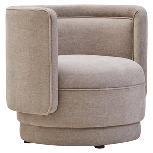 Drake Taupe Chenille Curved Chair - Canwell Interiors Limited - Xshowhome