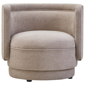 Drake Taupe Chenille Curved Chair - Canwell Interiors Limited - Xshowhome