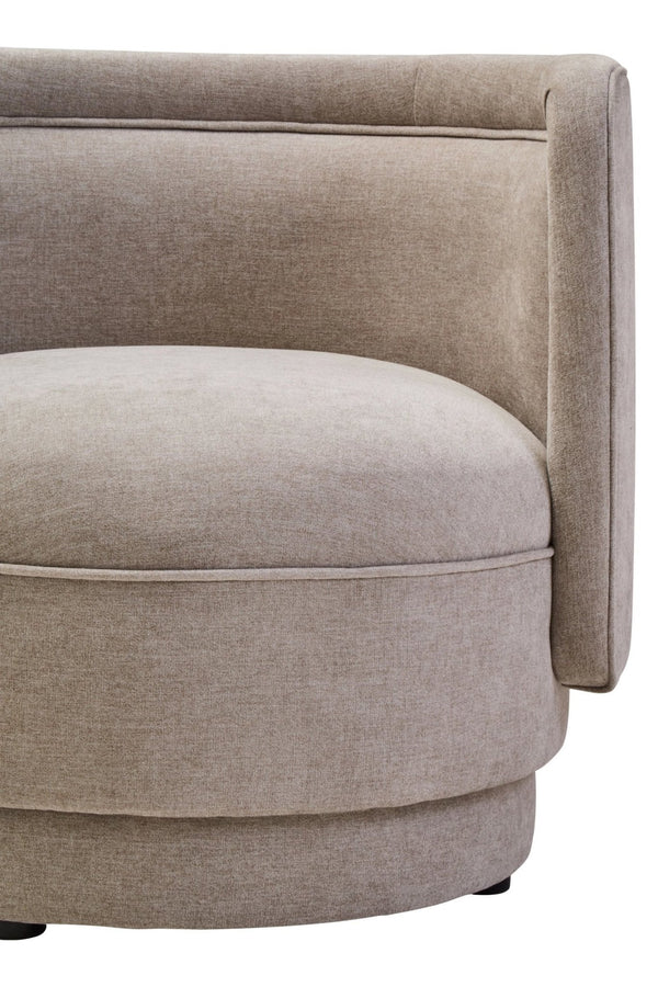 Drake Taupe Chenille Curved Chair - XShowhome Limited - Xshowhome