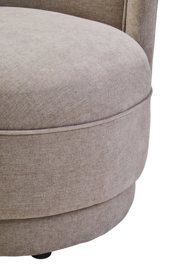 Drake Taupe Chenille Curved Chair - XShowhome Limited - Xshowhome