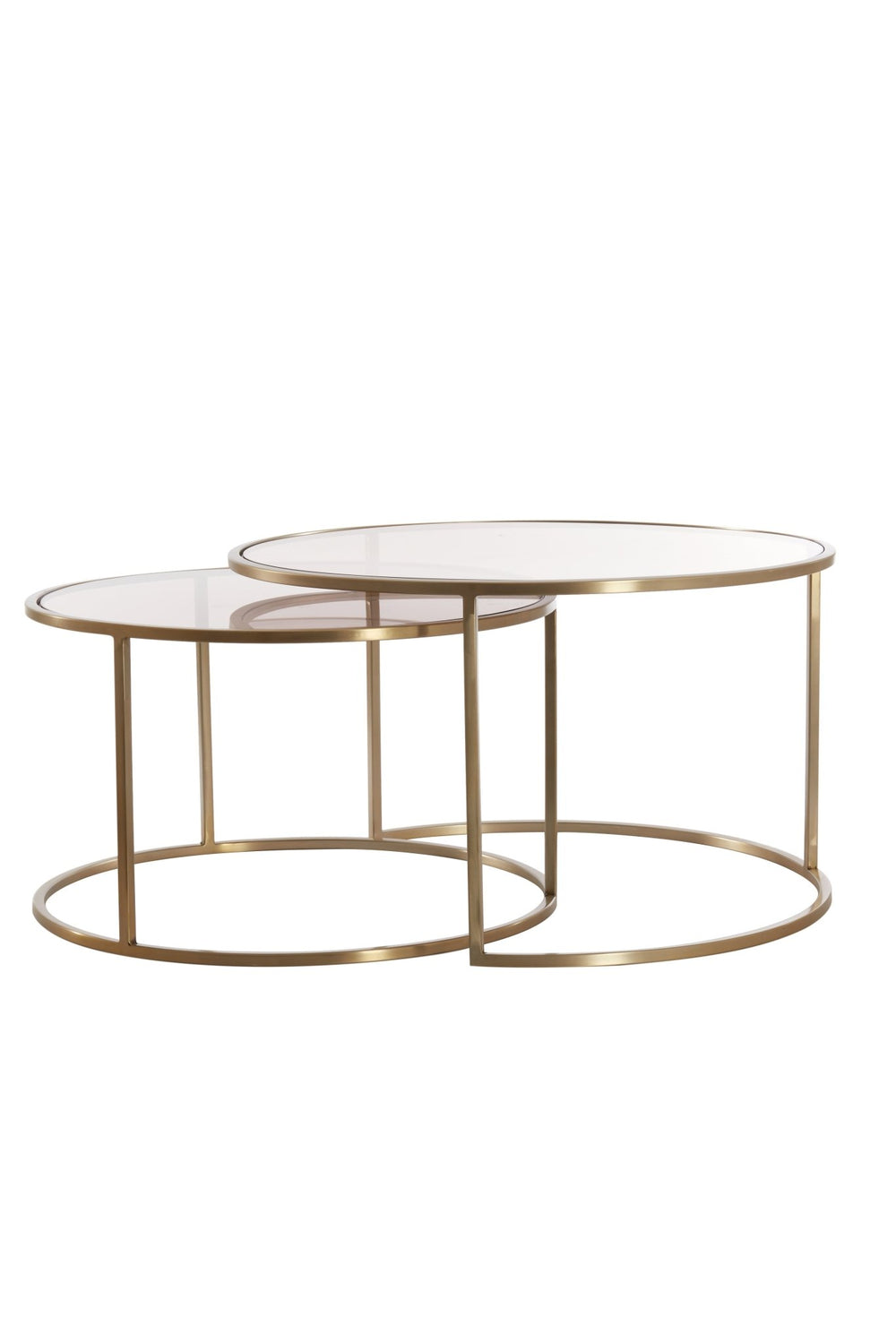 DUARTE Coffee Table — Ø65x39 & Gls Brown & L Gold - Canwell Interiors Limited - Light & Living