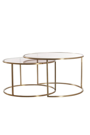 DUARTE Coffee Table — Ø65x39 & Gls Brown & L Gold - Canwell Interiors Limited - Light & Living