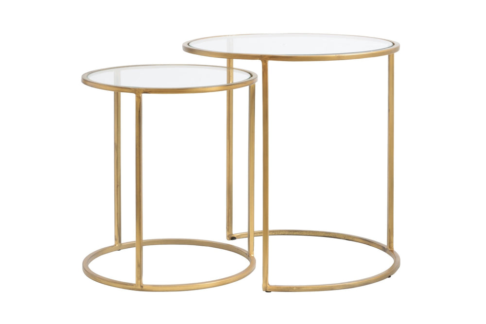 DUARTE Side Table — Ø40x45 & Glass - gold - Canwell Interiors Limited - Light & Living