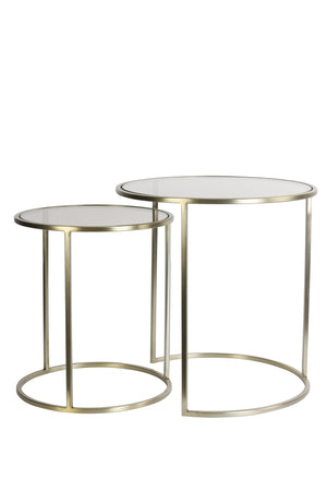 DUARTE Side Table — Ø40x45 & Gls Brown & Light Gold - Canwell Interiors Limited - Light & Living