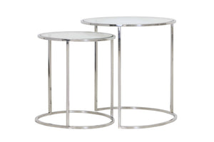 DUARTE Side Table — Ø40x45 & Nickel & Glass - Canwell Interiors Limited - Light & Living