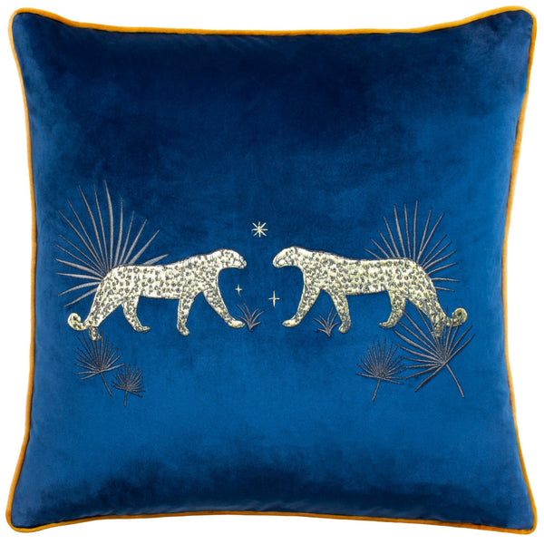 Dusk Leopard 50x50 Feather Filled Cushion Navy - Canwell Interiors Limited - Riva