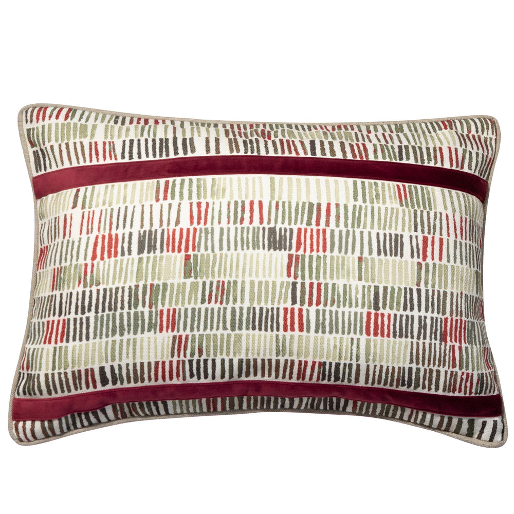 Earth Printed Lines with Velvet App 35x50 - Canwell Interiors Limited - Malini
