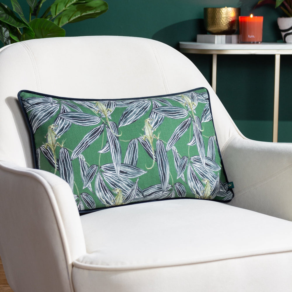 Ebon Wilds Nkiru 30x50 Feather Filled Cushion Green - Canwell Interiors Limited - Riva